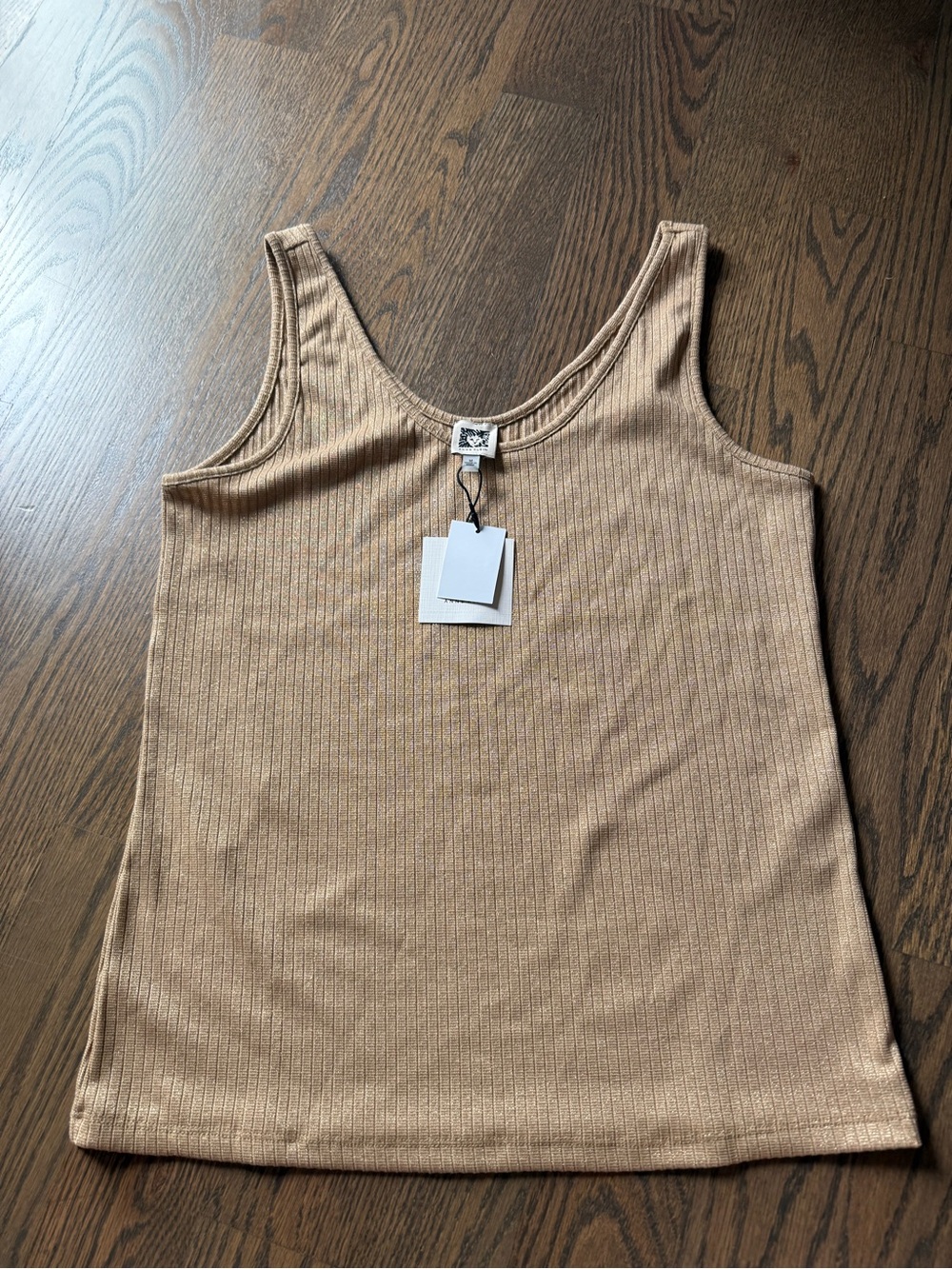 NWT Anne Klein gold/camel shimmer Ribbed Tank Top